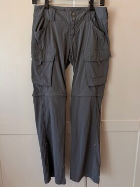 prAna Women’s 0 Short Convertible Zip Off Hiking Cargo Pants Gray